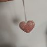 Decorative Heavy Solid  Glass and Ceramic Heart on a ribbon Image 4
