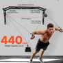 Pull Up Bar, Multi-Grip Wall Mounted Pull Ups, 50 in Width Multifunctional Chin Up Training Station, Heavy Duty Steel Upper Body Workout Bars with LAT Pulldown Attachments, 440 lbs, for Home Gym Image 2