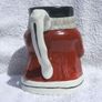 An antique TOBY JUG (Staffordshire potteries) - a seated toby holding his ale jug and cup (late 19th century). Excellent condition. About 14cm height. Image 5