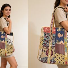 Brand New Hand block printed Cotton Quilt Bag
