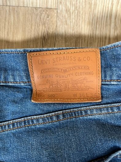 Levis 502 Jeans Mens Blue W38 L34 Premium Big E