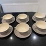 Royal Doulton 'bridal veil' set of six soup bowls and matching saucers Image 3