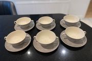 Royal Doulton 'bridal veil' set of six soup bowls and matching saucers