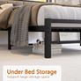 King Size Bed Frame with Storage and LED Lights,5ft Metal Platform Bed Frame King Size Bed Base with Charging Station,Mattress Base,Strong Slats Support,Under-bed Storage,Noise Free,Grey Image 7