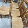 4 x Very Solid High Back White Oak Wooden Kitchen Dining Chairs - Can Deliver Image 2