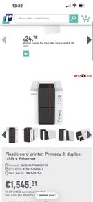 Plastic card printer, Primacy 2, duplex, USB + Eth