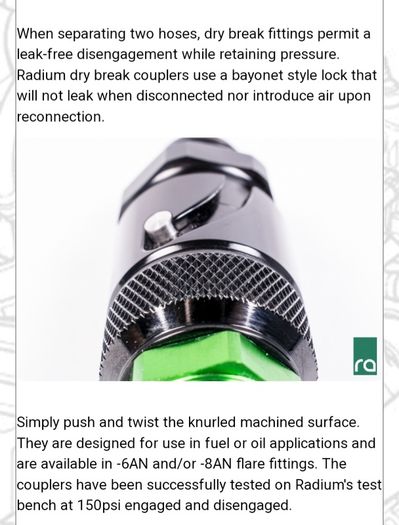 radium dry break coupler