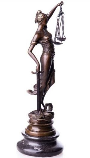 Lady Justice - Bronze, Marble, Signed