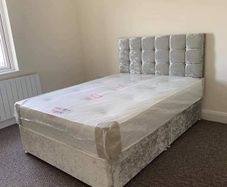 Double Bed And Mattress With Headboard With Delivered within 2 days