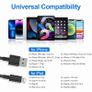 iPhone Charger Cable, 2Pack 1M+2M for Lightning to USB Cable MFi Certified, Fast Charging Braided Lead for Apple iPhone 14/13/12/11/Pro Max/XS/XR/8/7/6/Plus/5 SE, for iPad (Black) Brand: BSTOEM Image 7