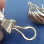 Vintage Sterling Silver  Earrings 1980s Gold Plated Shell Design 4,70g Image 9