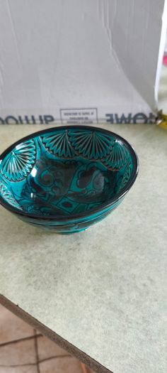 Turquoise Moroccan Bowl 15 cm. W. and 7 cm. hight