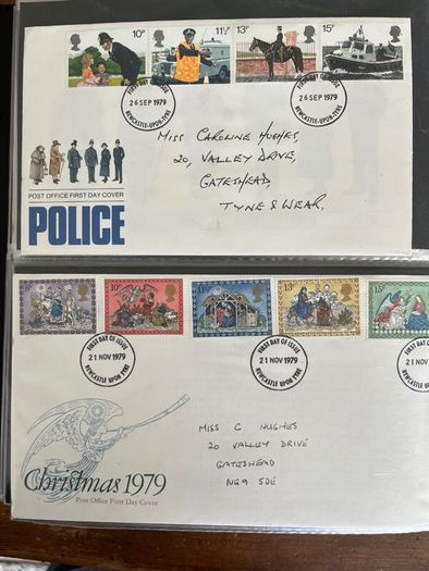 Collection of 80 UK First Day Cover stamps 1970 to 1979 in album with 10 extra pages
