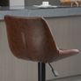 2-Piece Set of Bar Stools Bar Chairs, Height Adjustable, with Footrest, 46.5cm x 50cm x 108cm, Black + Brown Image 3