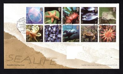 2007 Great Britain Sealife Commemorative Stamps First Day Cover (FDC)