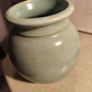 Stoneware studio green vase, GRM mark - probably Buxton Mill Pottery Image 8