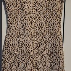 Mirumi Cream, Gold and Black Sparkly Scoop-Neck Sleeveless Mini Dress