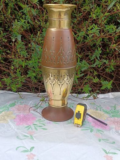 40 cms Daalderop Art Deco Copper and Brass Vase