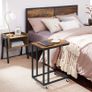 Side Table Sofa Table Coffee Table Easy to Assemble Sturdy Living Room Table on Wheels Image 2