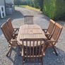 Teak Garden extending table and 6 reclining armchairs Image 7