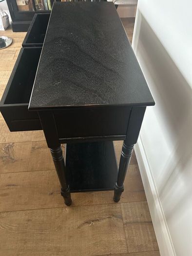 Black Hall / Console Table  2 Drawers