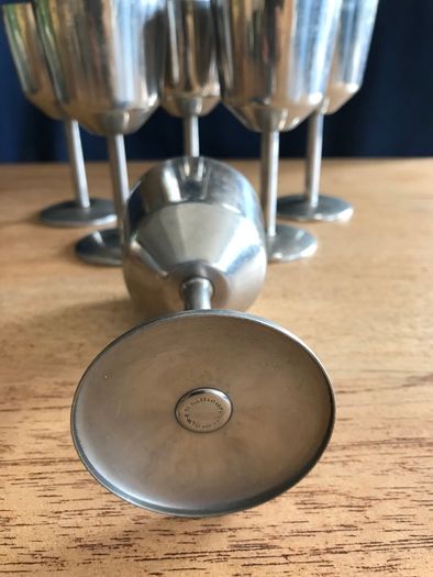 New Vintage Stainless Steel Wine Goblets