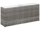 Garden Raised Bed with 2 Pots 90x20x40 cm Poly Rattan Grey