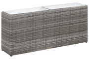 Garden Raised Bed with 2 Pots 90x20x40 cm Poly Rattan Grey