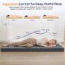 Folding Floor Mattress Single 190x90cm, 4-Fold High Density Foam Foldable Futon Mattress with Washable Cover, Wide Stripe Plush Portable Guest Bed for Travel Camping, Grey Image 4