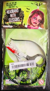Kids halloween headband with scissors