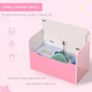 Kids Wooden Toy Box - Children Storage Chest Bench Organizer with Safety Hinge for Bedroom and Playroom Furniture, Pink Image 5