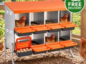 Chicken Nesting Boxes with 8 Compartments and Support Legs  Roll Away Egg Collection System