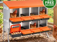 main image for ad Chicken Nesting Boxes with 8 Compartments and Support Legs  Roll Away Egg Collection System