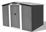 Garden Storage Shed Grey Metal 257x205x178 cm