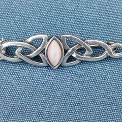 Vintage Sterling silver and White opal brooch