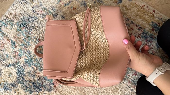 Mini Backpack/Purse (Light Pink & Beige)