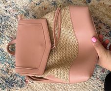 Mini Backpack/Purse (Light Pink & Beige)