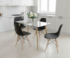 Nordic Dining Set 4 chairs Black . Free delivery