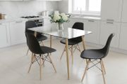 Nordic Dining Set 4 chairs Black . Free delivery