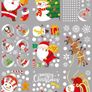 Christmas Window Stickers Reusable 275 Pcs Double Sided Window Cling 9 Sheets Santa Claus Balloon Snowman Reindeer Snowflake for Christmas Decorations (FREE POSTAGE) Image 2