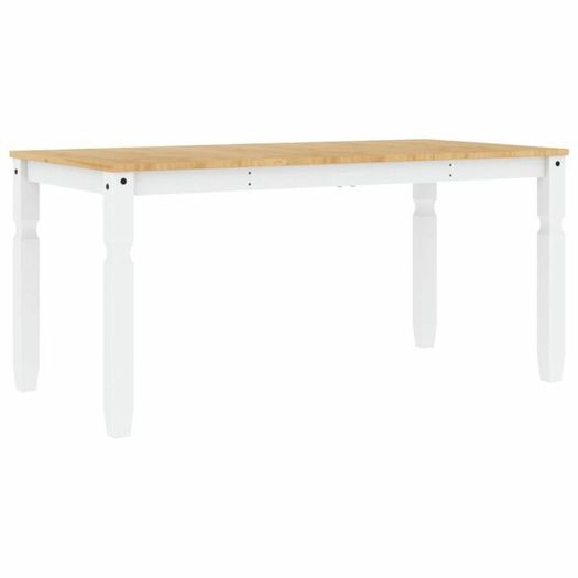 Dining Table Corona White 160x80x75 cm Solid Wood Pine