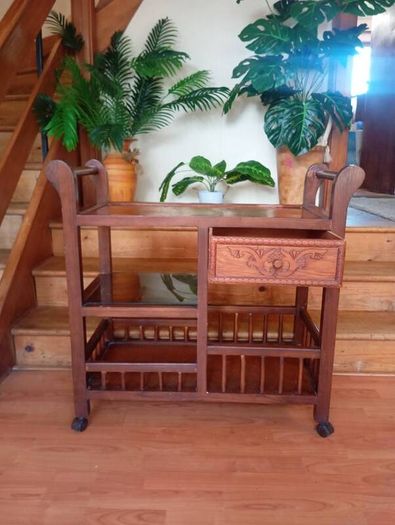 Wooden tea trolley / serving cart