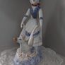 Blue/White Ornament Girl with Goose Image 4