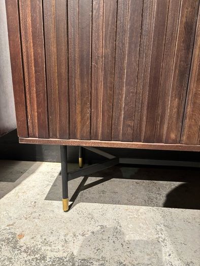 Solid wood bar cabinet with marble top