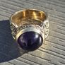 Vintage 9ct Yellow Gold Cabochon Amethyst Solitaire Ring Image 4