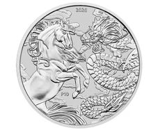 2026 Australia 1 Dollar  Dragon and Horse 1 Oz Silver Bullion Coin BU ( In Capsule)
