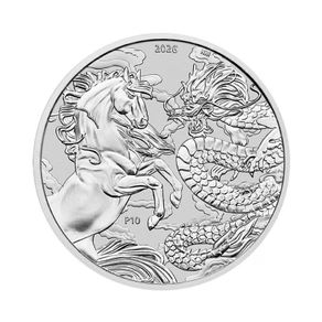 2026 Australia 1 Dollar  Dragon and Horse 1 Oz Silver Bullion Coin BU ( In Capsule)