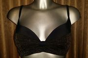 Brand new Black/gold padded bikini bra size UK32D/DD EU70D/DD Postage included