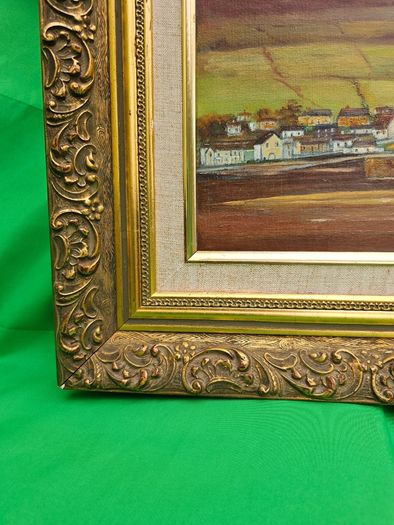Beautiful Vintage Oil Painting "Carlingford Lough" (1991) by Dublin Artist L. Rothwell  Framed