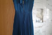 Closet London multi tie ink navy half pleated dress 10 occasion wedding